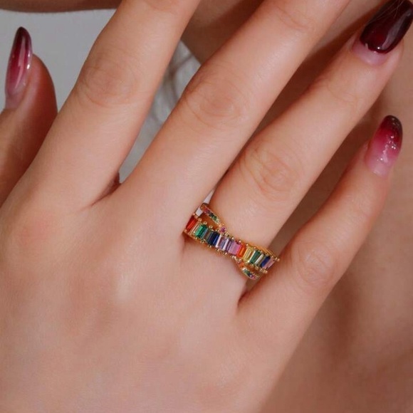 Vintage Geometric Design Open Ring - Picture 4 of 6